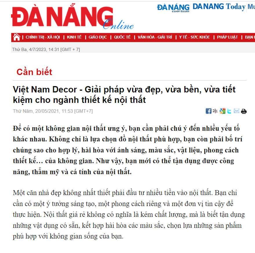 báo chí nói về Việt Nam Decor