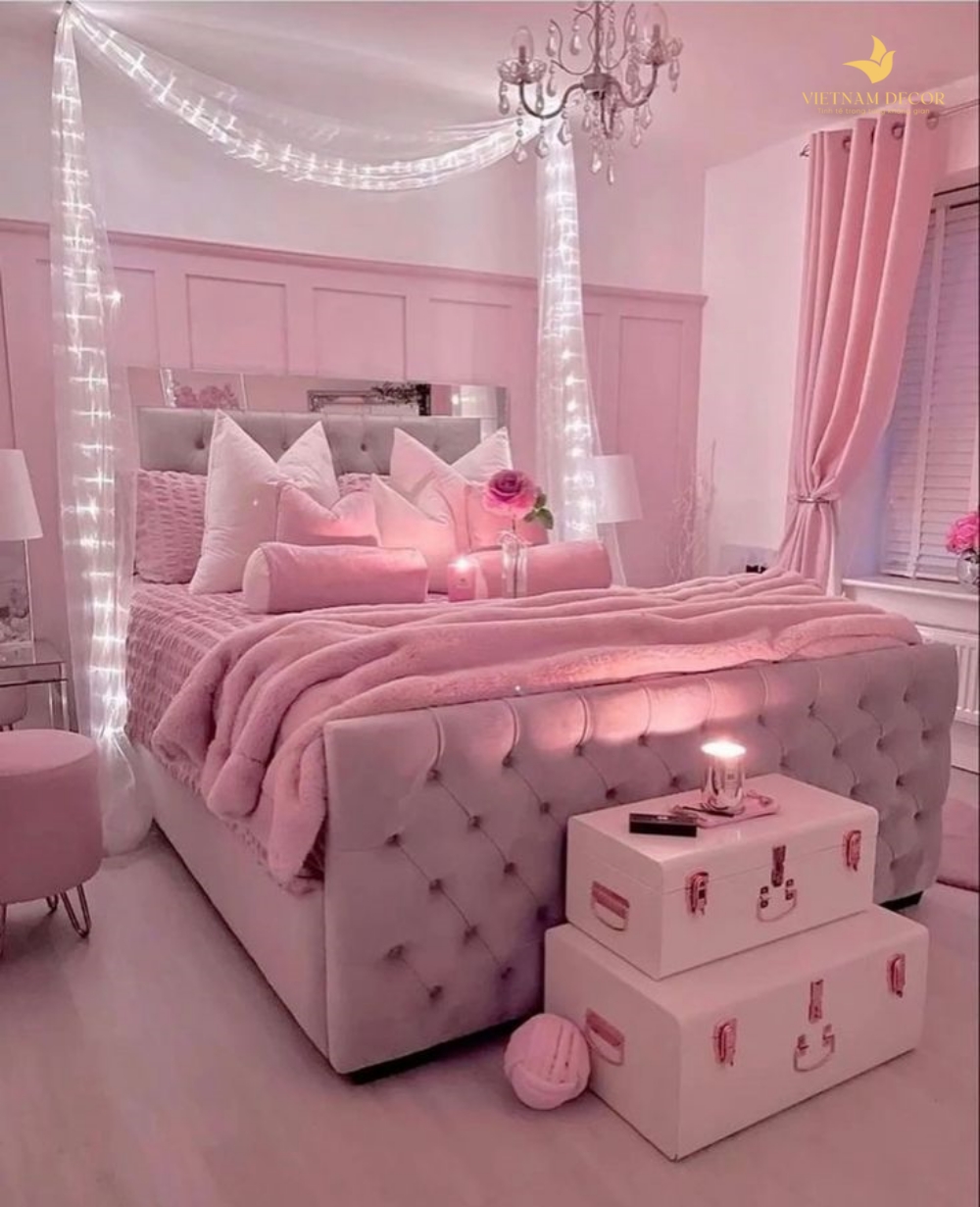 phòng ngủ bé gái hiện đại