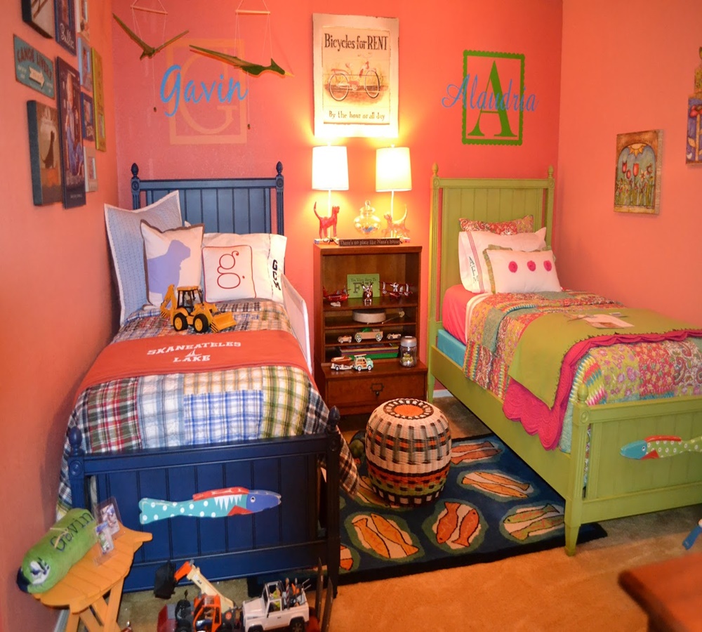 Phòng ngủ đôi cho bé trai và bé gái