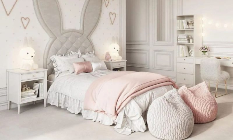 phòng ngủ đẹp cho nữ màu trắng