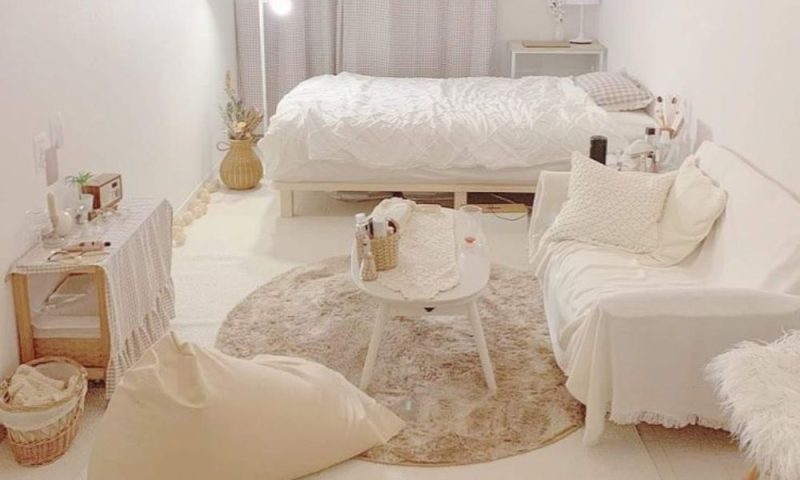 phòng ngủ đẹp cho nữ màu trắng