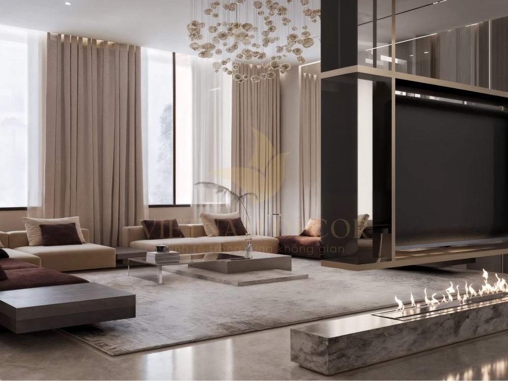 thiết kế nội thất tối giản