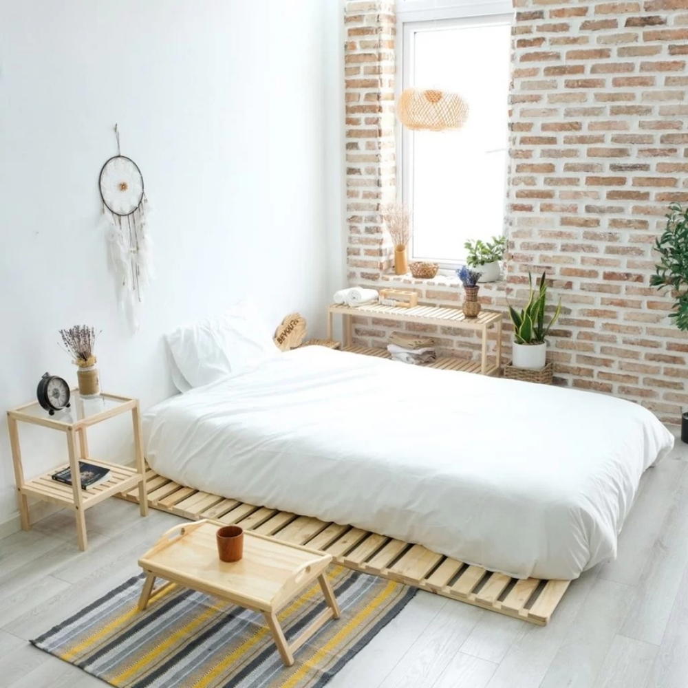 Giường pallet với vẻ đẹp mộc mạc, gần gũi thiên nhiên cho phong cách phòng ngủ Hàn Quốc