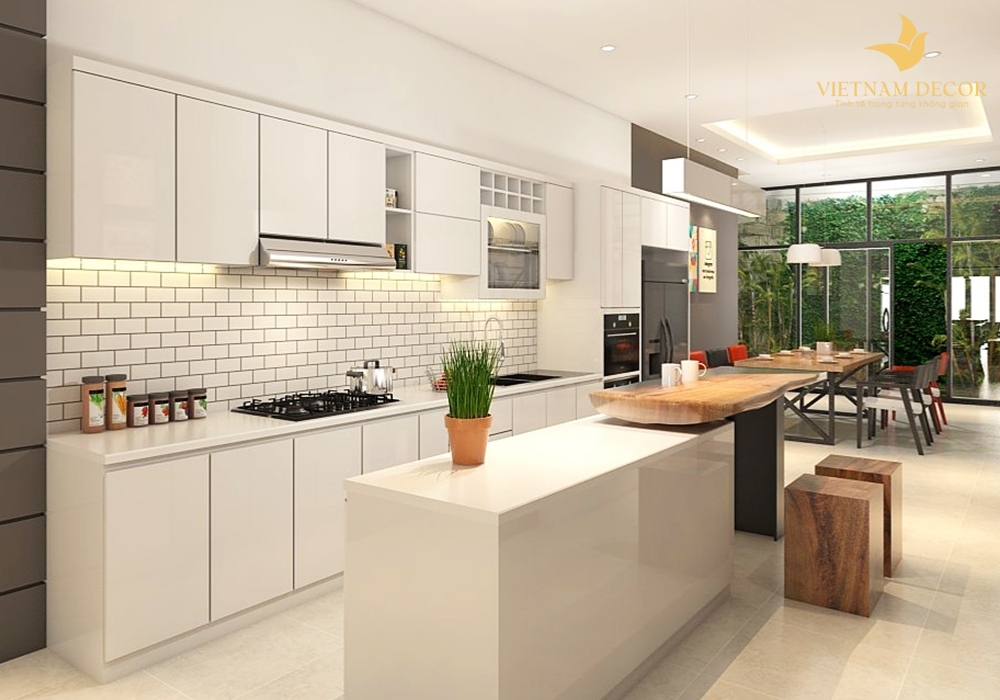 không gian bếp đẹp đơn giản