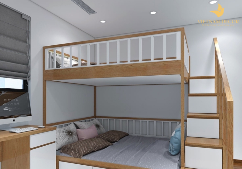thiết kế phòng ngủ trẻ em 2 tầng
