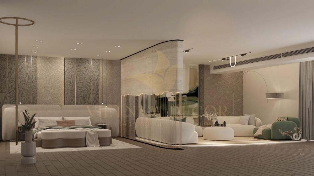 vách ngăn phòng ngủ đẹp