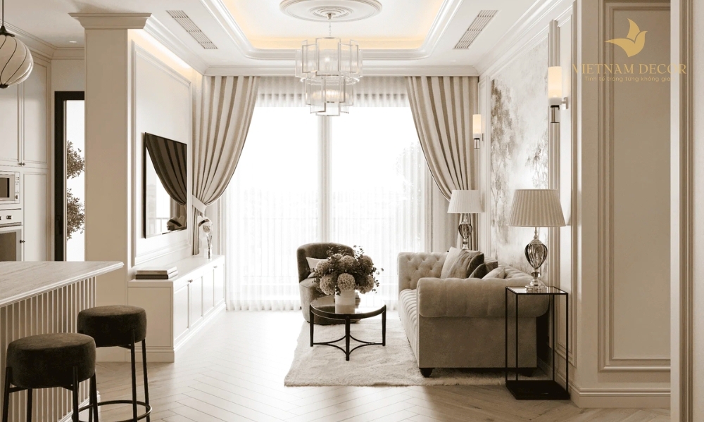 phòng khách tân cổ điển