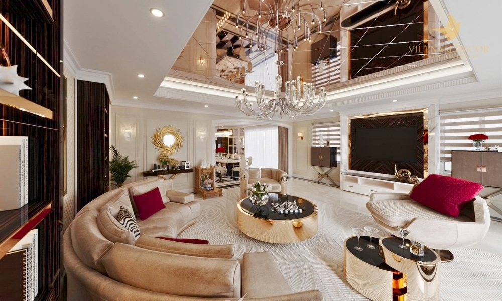 phòng khách tân cổ điển