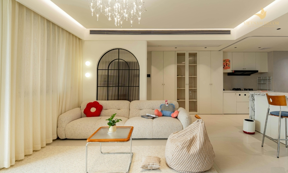 phòng khách và bếp thông nhau