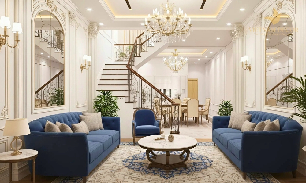 phòng khách tân cổ điển