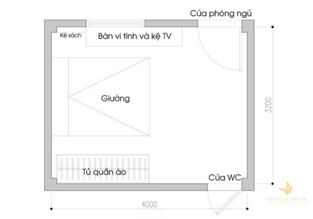 thiết kế phòng ngủ nhỏ 10m2